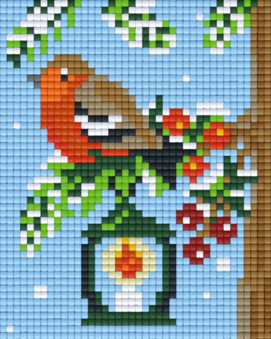 Robin And Lantern One [1] Baseplate PixelHobby Mini-mosaic Art Kits image 0